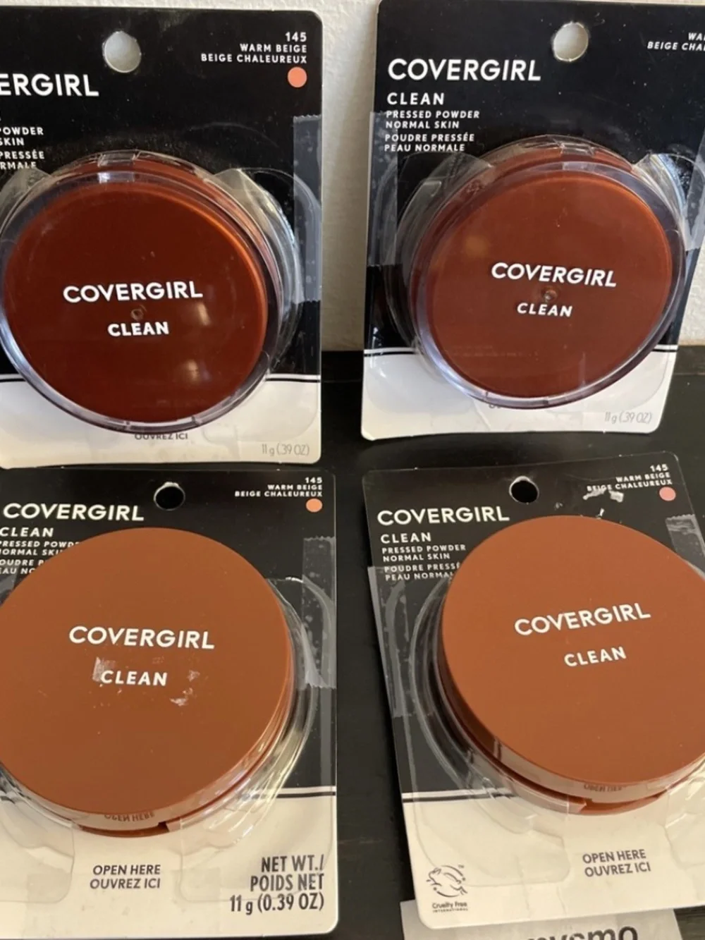 Covergirl Clean Pressed Powder 145 Warm Beige, Original Talc, x4 READ DESCRIPT